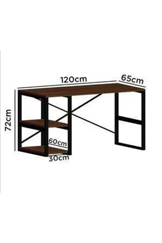 Metal Çalışma Masası Laptop Bilgisayar Masası 2 Raflı Ofis Çalışma Masası